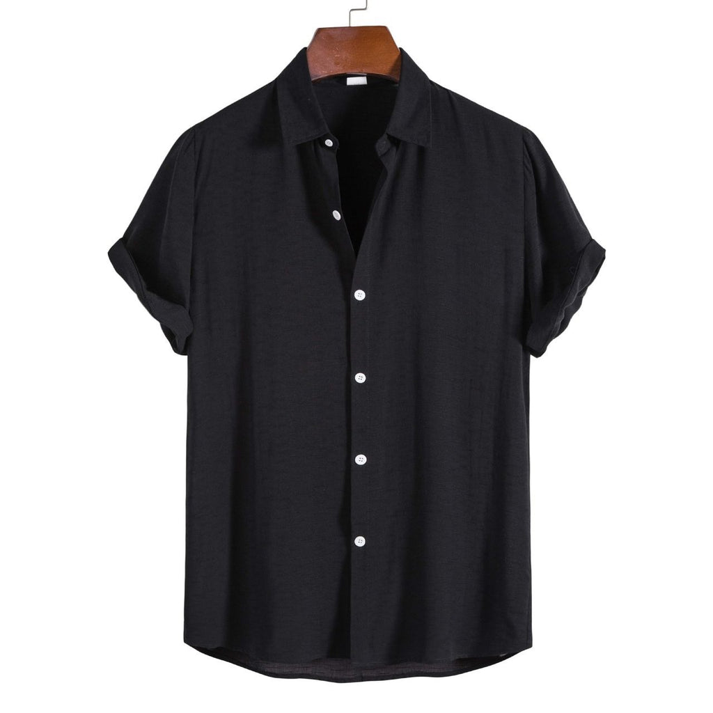 Men’s Solid Color Lapel Short Sleeve Shirt Business Casual Summer Style Shirt | CCS05