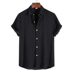 Men’s Solid Color Lapel Short Sleeve Shirt Business Casual Summer Style Shirt | CCS05