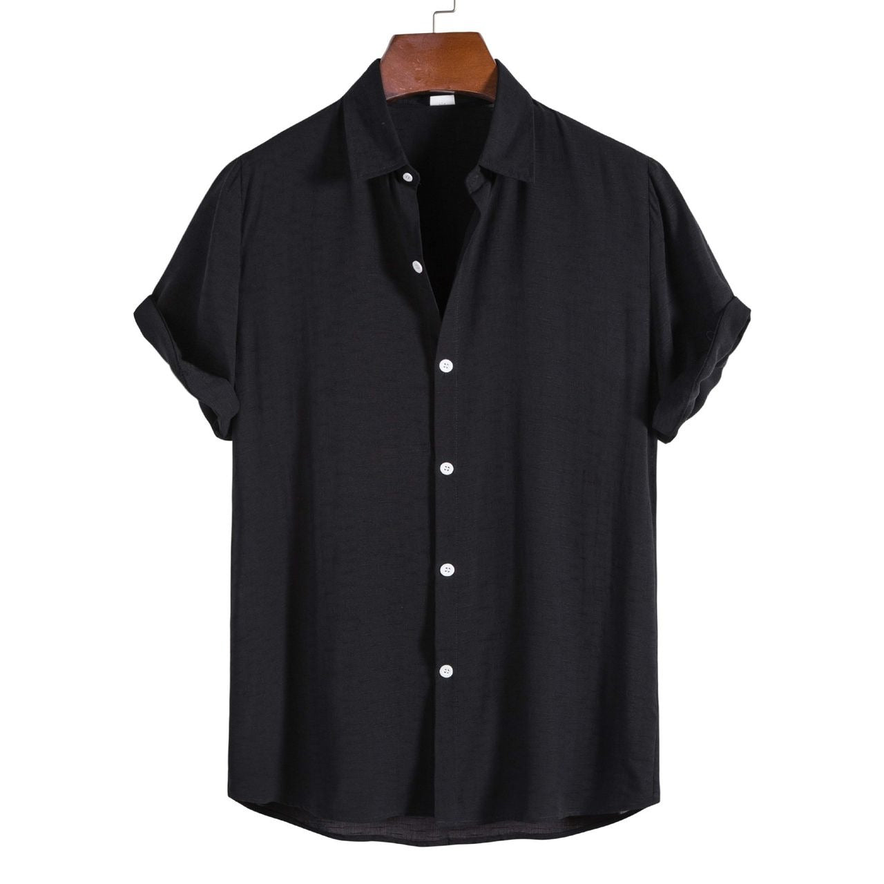 Men’s Solid Color Lapel Short Sleeve Shirt Business Casual Summer Style Shirt | CCS05