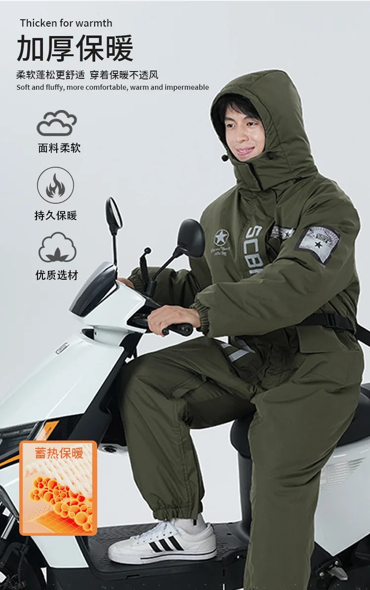 Men's & Women's Winter Ski Suit | Waterproof Windproof Fleece Jumpsuit | Cold Weather Motorcycle Riding Suit | 807