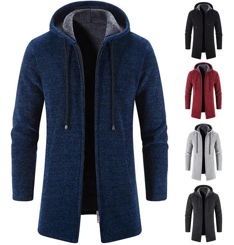 Pull en tricot polaire à capuche pour hommes, manteau chaud et épais, coupe-vent, veste | 6619 