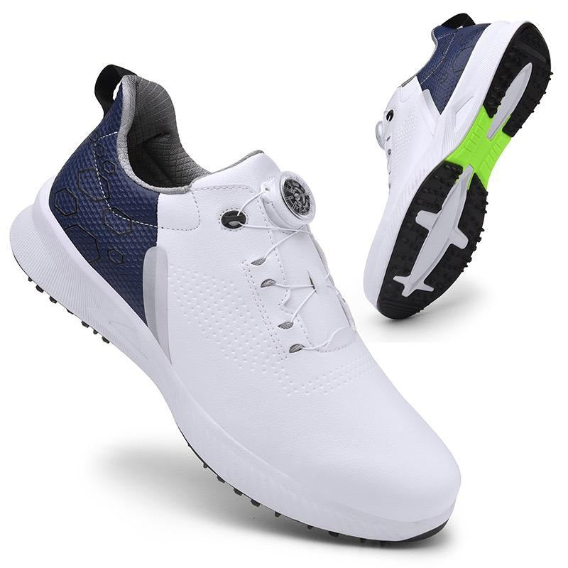 Premium Quality Men's Waterproof Golf Shoes with Spikes - Quick Lacing Trainers | 999A