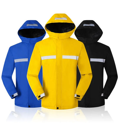 Men's Multi Reflective Strips Work Thick Outdoor Safety Jackets Warm Breathable Walking Cycling Winter Jackets | H2828