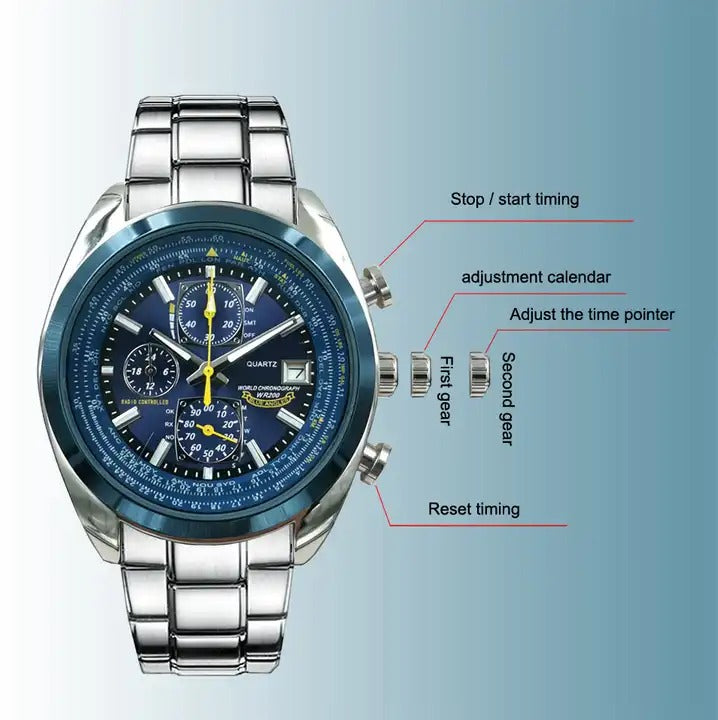 Men's Luxury Watch Brand Quartz Business Chronograph Waterproof Wrist Watch | 8220