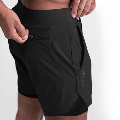 Nuovo Double Deck Running Shorts Fitness Workout Bermuda Quick Dry Short Pants Bottoms | K-55 