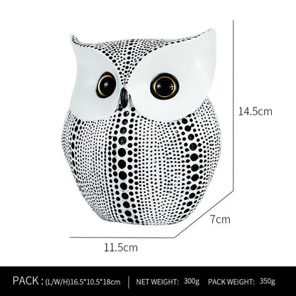 Resin Creative Owl Ornaments Nordic Bird Model Crafts for Living Room Home Décor | RDW001