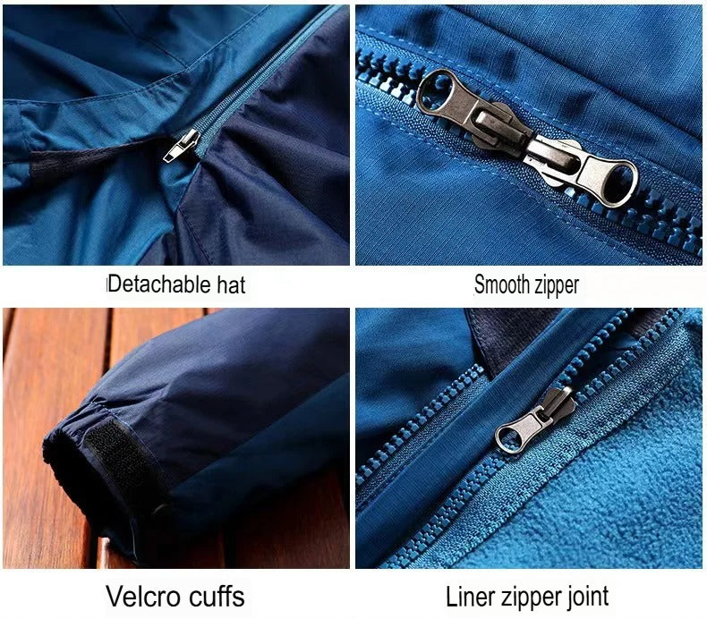 Men's Mountain Ski Jacket - Warm 3-in-1 Winter Fleece, Waterproof & Hooded| SN3-SP10089