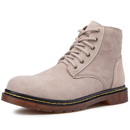 Men's British Retro Leather Ankle Boots Fashionable Thermal Outdoor Footwear | 8916