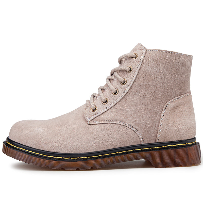 Men's British Retro Leather Ankle Boots Fashionable Thermal Outdoor Footwear | 8916