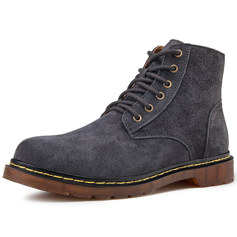 Men's British Retro Leather Ankle Boots Fashionable Thermal Outdoor Footwear | 8916