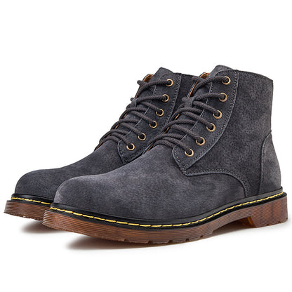 Men's British Retro Leather Ankle Boots Fashionable Thermal Outdoor Footwear | 8916