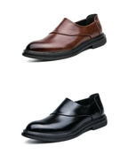 Men Pointed Toe Business Loafers Zip Closure Classy Handsome Formal Dress Shoes | 7823