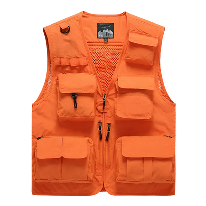 Gilet cargo multitasche da uomo, maglione da pesca per arrampicata, campeggio, escursionismo, gilet estivo 