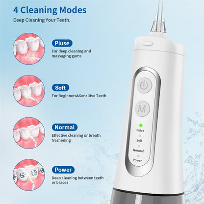 Hydropulseur dentaire portable sans fil, rechargeable et étanche, pour nettoyage des dents, irrigateur buccal, hydropulseur | 