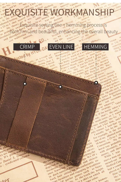 RFID Anti-Theft Men's Leather Wallet Stylish & Secure Design for Everyday Use | 1042