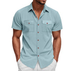 Men's Heavyweight Corduroy-Texture Work Shirt - 2025 Summer Relaxed Fit Casual Top | YH-OB20