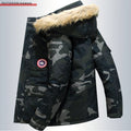 Men's Long Quilted Polyester Jacket Solid Stand Collar Casual Hooded Jackets | MK-5928-1