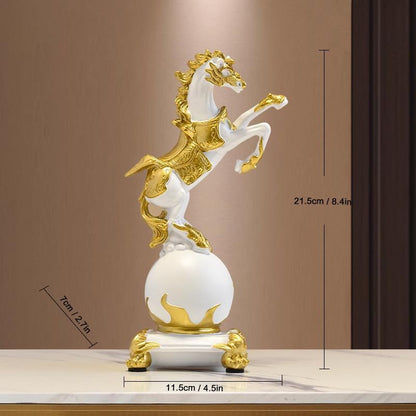 Golden Galloping Horse Resin Statue Handmade Ornament for Home & Office Décor | BY230822