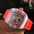 Men's Luxury Best Sports Watch Transparent Case Chronograph New Gift Watches |