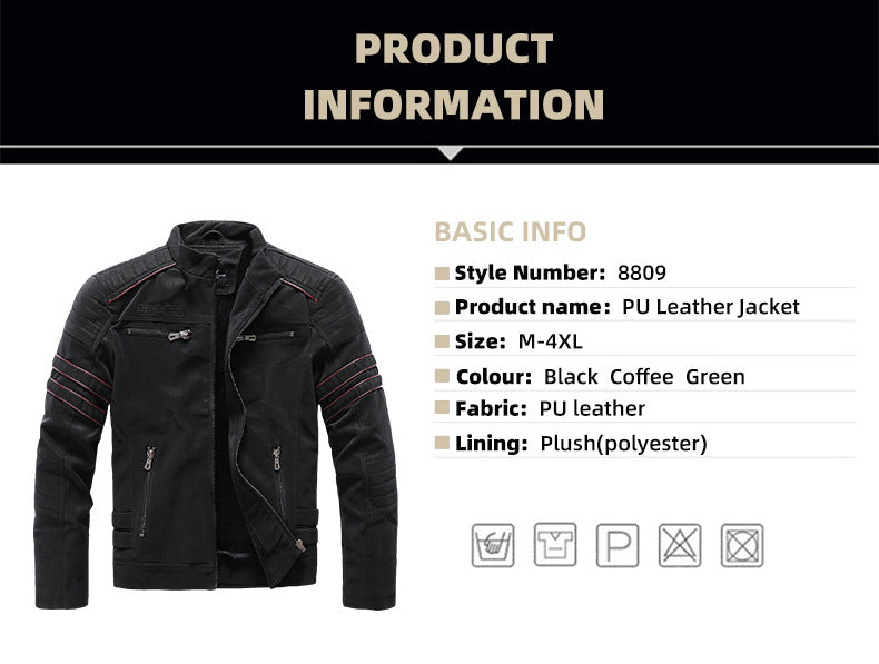 Men's PU Brushed Soft Suede Leather Jacket Fashion Multi-Embroidered Tide Jackets Blazer| 8809