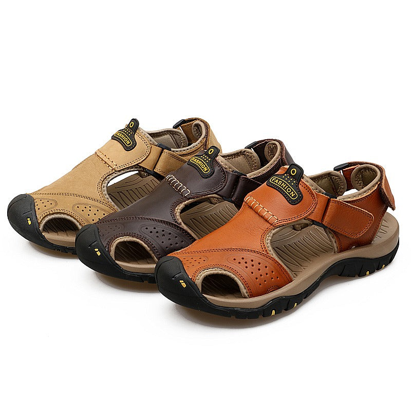 New Arrival Real Cow Genuine Leather Summer Hiking Beach Water Sandals | 7238