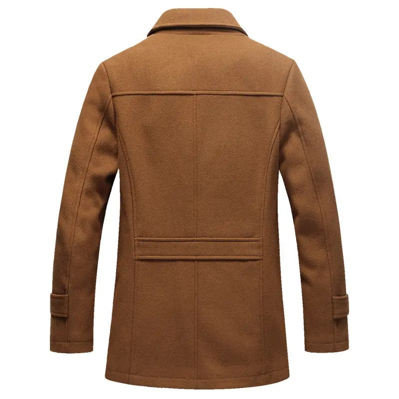 Cappotto invernale da uomo, casual, in lana, trench, monopetto, corto, in lana | 1303 