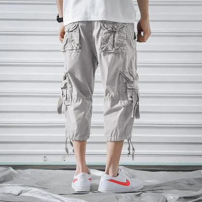 Pantaloncini cargo lunghi da uomo nuovi, pantaloni casual sotto il ginocchio | 5820 