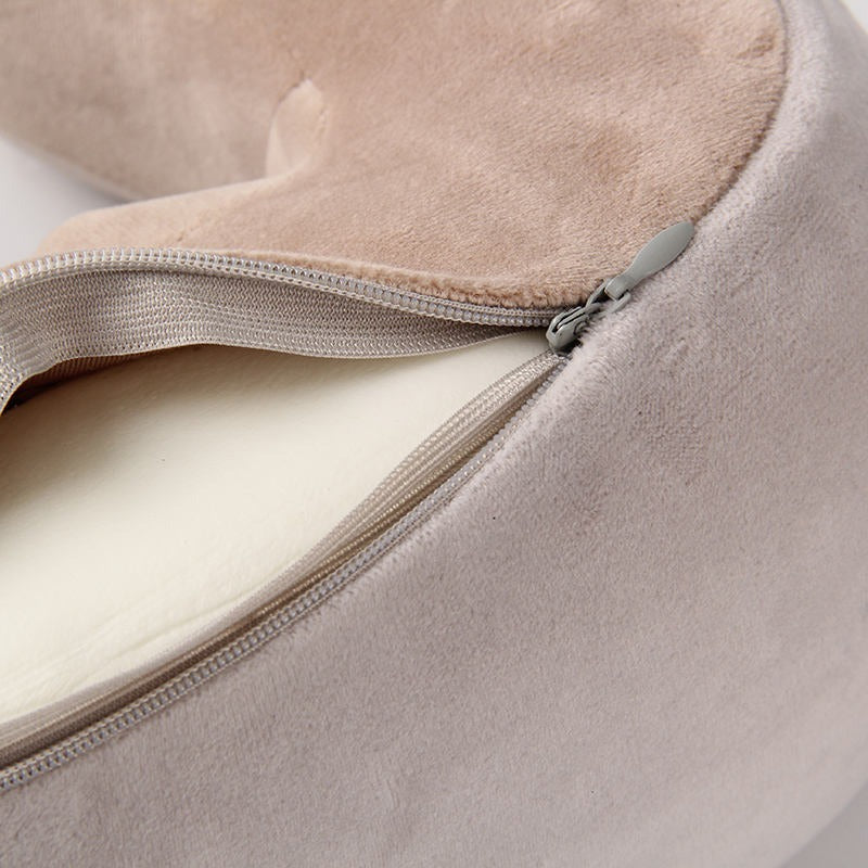 Electric Rechargeable Travel Pillow Relax Massager Heated Vibrating Soft Neck Massage