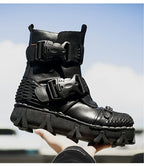 Men’s Genuine Leather Harley Motorcycle Boots | Anti-Slip Work Boots | 6618