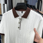 Men's Oversize Polo Shirt | Casual Golf Knit Tee Breathable Polo Shirt |