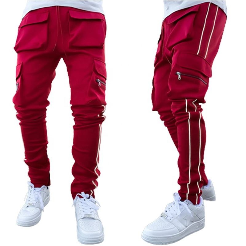 Men's Casual Drawstring Joggers Elastic Waist Cargo Pants Trousers Hip Hop Sweatpants | CK838