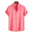 Men’s Solid Color Lapel Short Sleeve Shirt Business Casual Summer Style Shirt | CCS05
