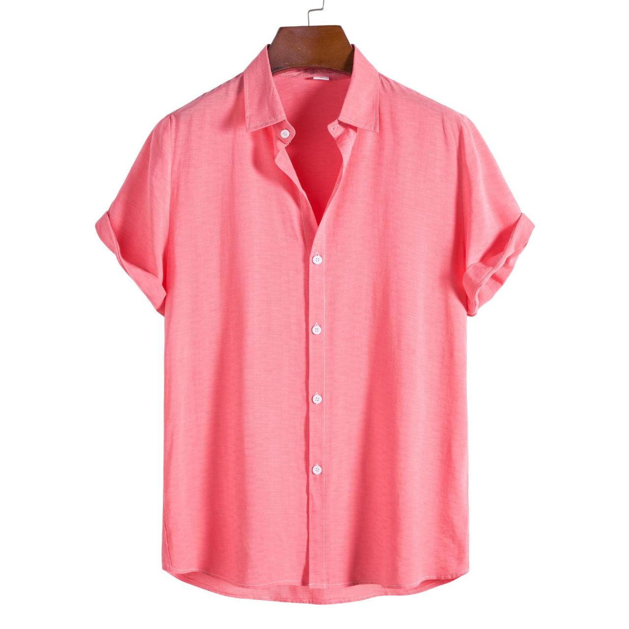 Men’s Solid Color Lapel Short Sleeve Shirt Business Casual Summer Style Shirt | CCS05