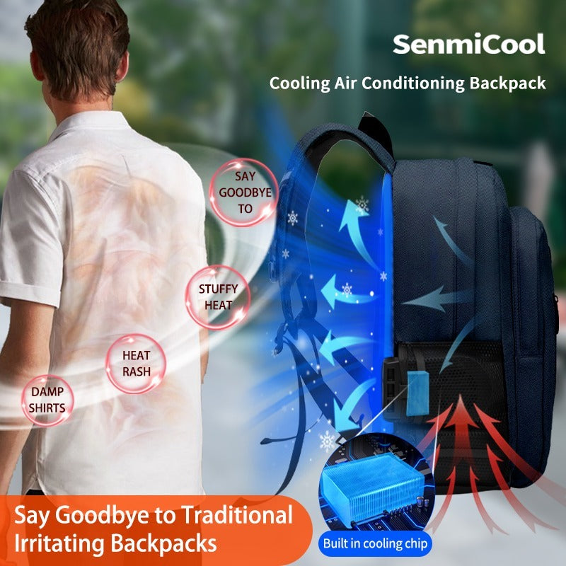 SenmiCool 30L Outdoor Summer AC  Backpack With Semiconductor Mini Air Conditioner Fan For Hiking , Muslim Pilgrimage Hajj Umrah travel &  Mountaineering Bag