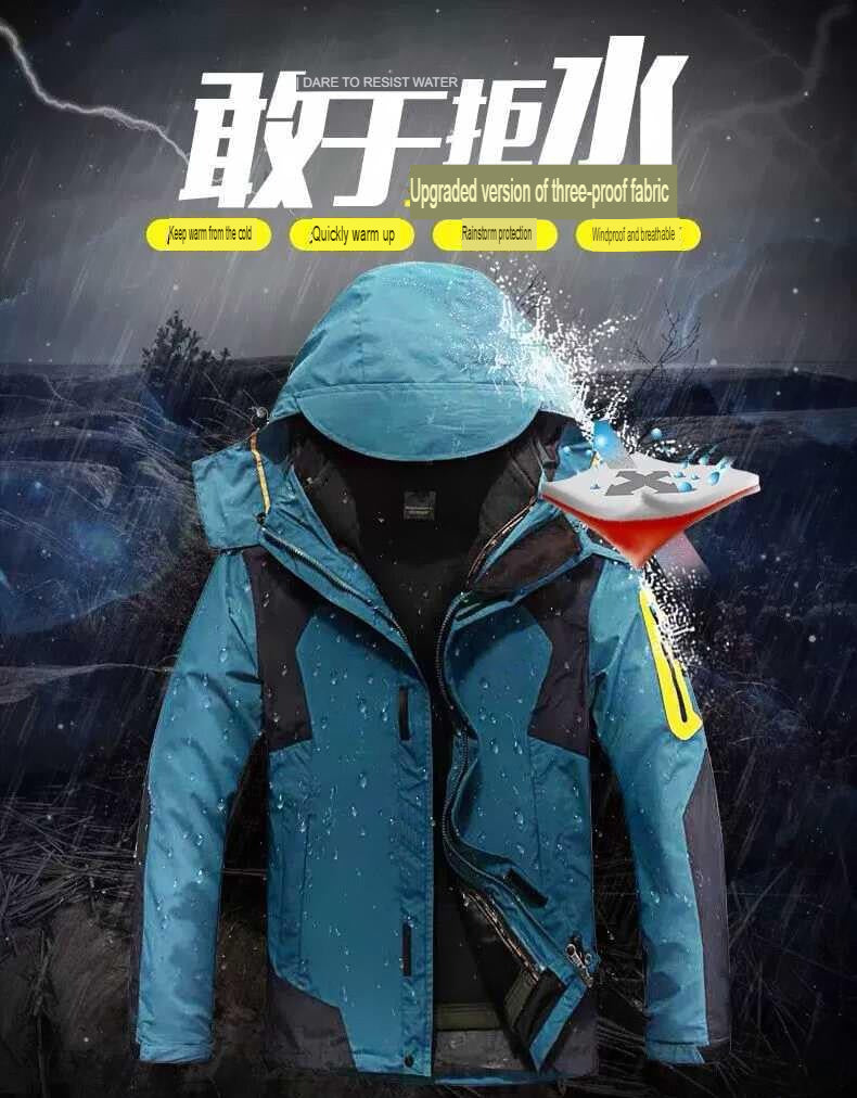 Men's Mountain Ski Jacket - Warm 3-in-1 Winter Fleece, Waterproof & Hooded| SN3-SP10089