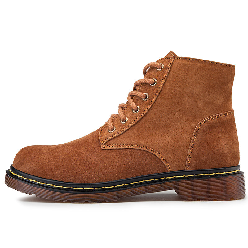 Men's British Retro Leather Ankle Boots Fashionable Thermal Outdoor Footwear | 8916