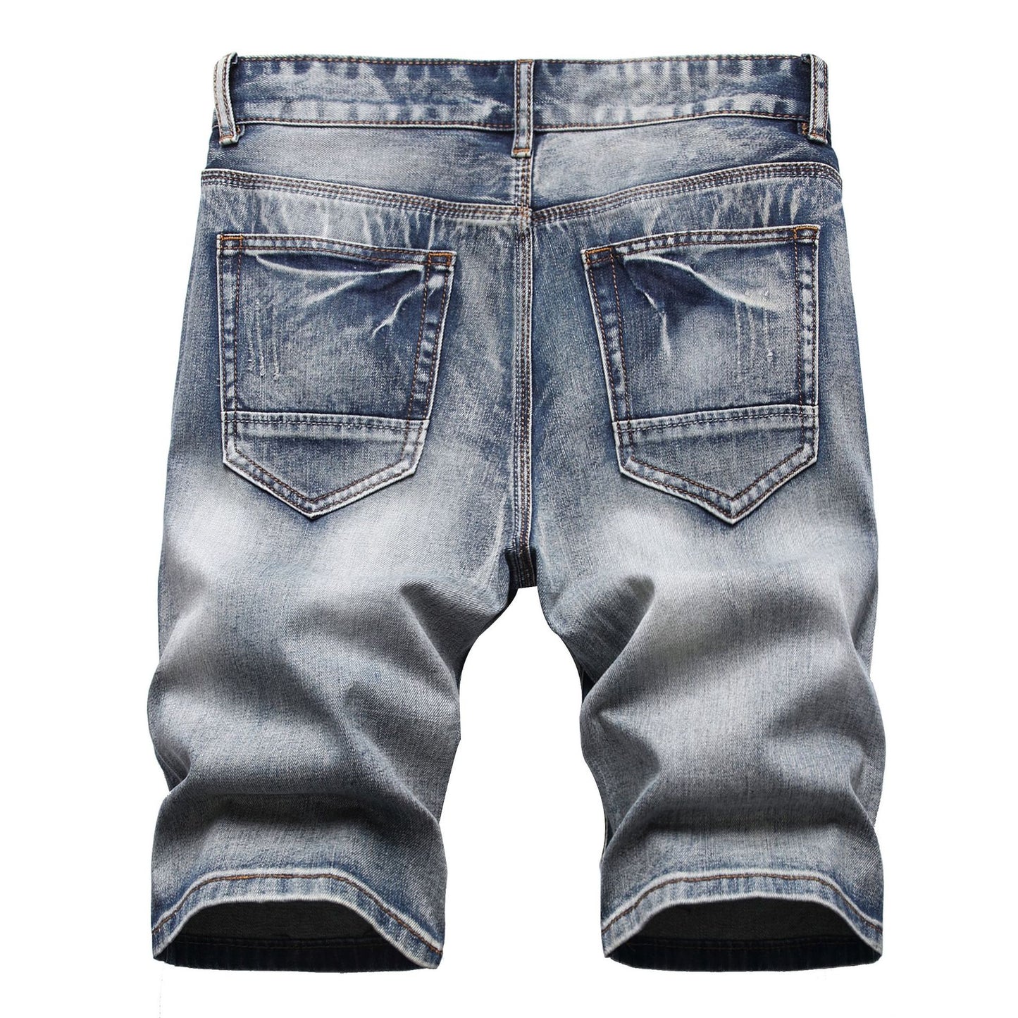 Short en jean délavé décontracté pour homme, coupe décontractée, déchiré, effet usé, été | 810 