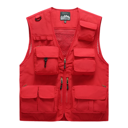 Gilet cargo multitasche da uomo, maglione da pesca per arrampicata, campeggio, escursionismo, gilet estivo 