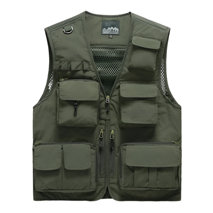 Gilet cargo multi-poches pour homme, pull de pêche pour escalade, camping, randonnée, été 