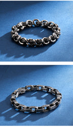 Men’s Stainless Steel Skull Bracelet Punk Motorcycle Ghost Head Design Titanium Steel Bracelet | KB120968-BDJX