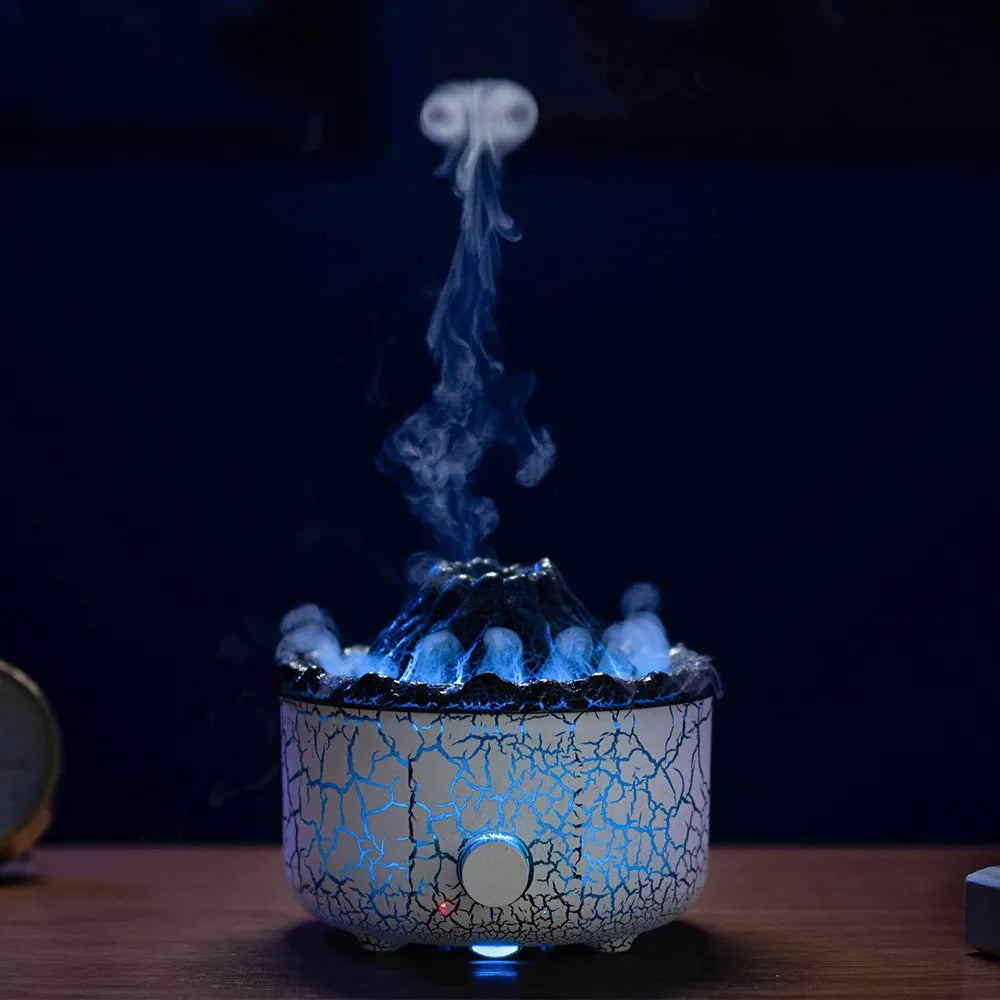 Lava Cracked Volcano Essential Oil Diffusor Jellyfish Spray Simulation Fire Flame Effect Air Humidifier Home Diffuser | V21b pro