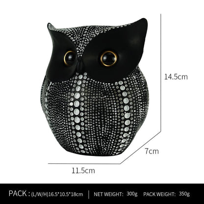 Resin Creative Owl Ornaments Nordic Bird Model Crafts for Living Room Home Décor | RDW001