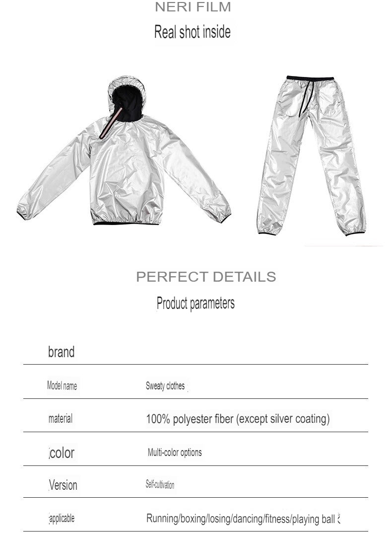 Men's Running Pullover Two-Piece Set Weight Loss Control Body Fat Sauna Sweat Suit  | YJ9681