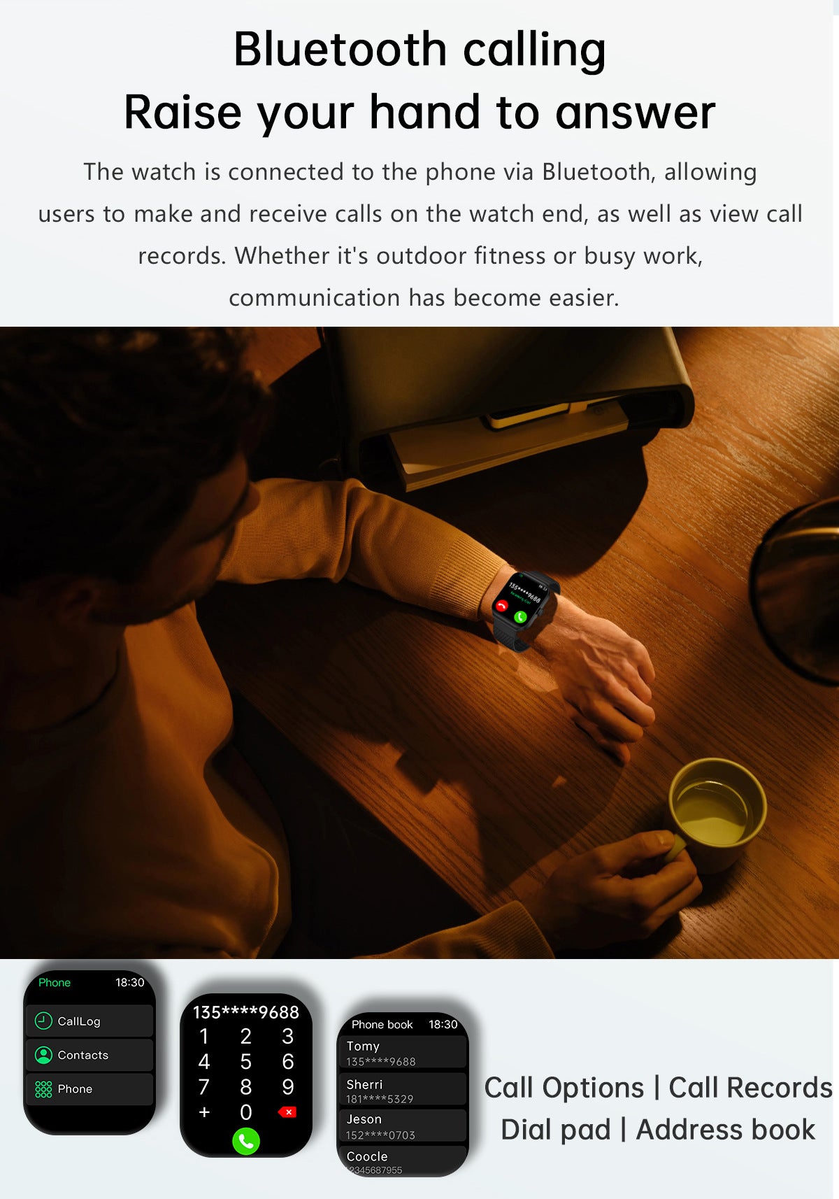 Smart Watch Bracelet with Bluetooth Call, Health Monitoring & Sports Tracker for Men & Women | Z88