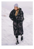 Warm Waterproof Swim Parka Oversized Hooded Robe Sherpa Liner Swimming Coat Dry Robe Surf Poncho | BCP266