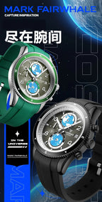 Men's Luxury Designer Silicone Strap Waterproof Luminous Chronograph Quartz Watch | 5730