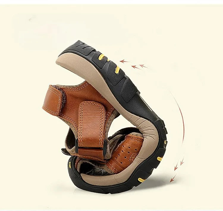 New Arrival Real Cow Genuine Leather Summer Hiking Beach Water Sandals | 7238