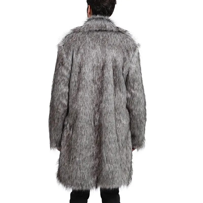 Men's Winter Plush Coat | Mid-Length Wool Fur Jacket for Ultimate Warmth & Style | 202015