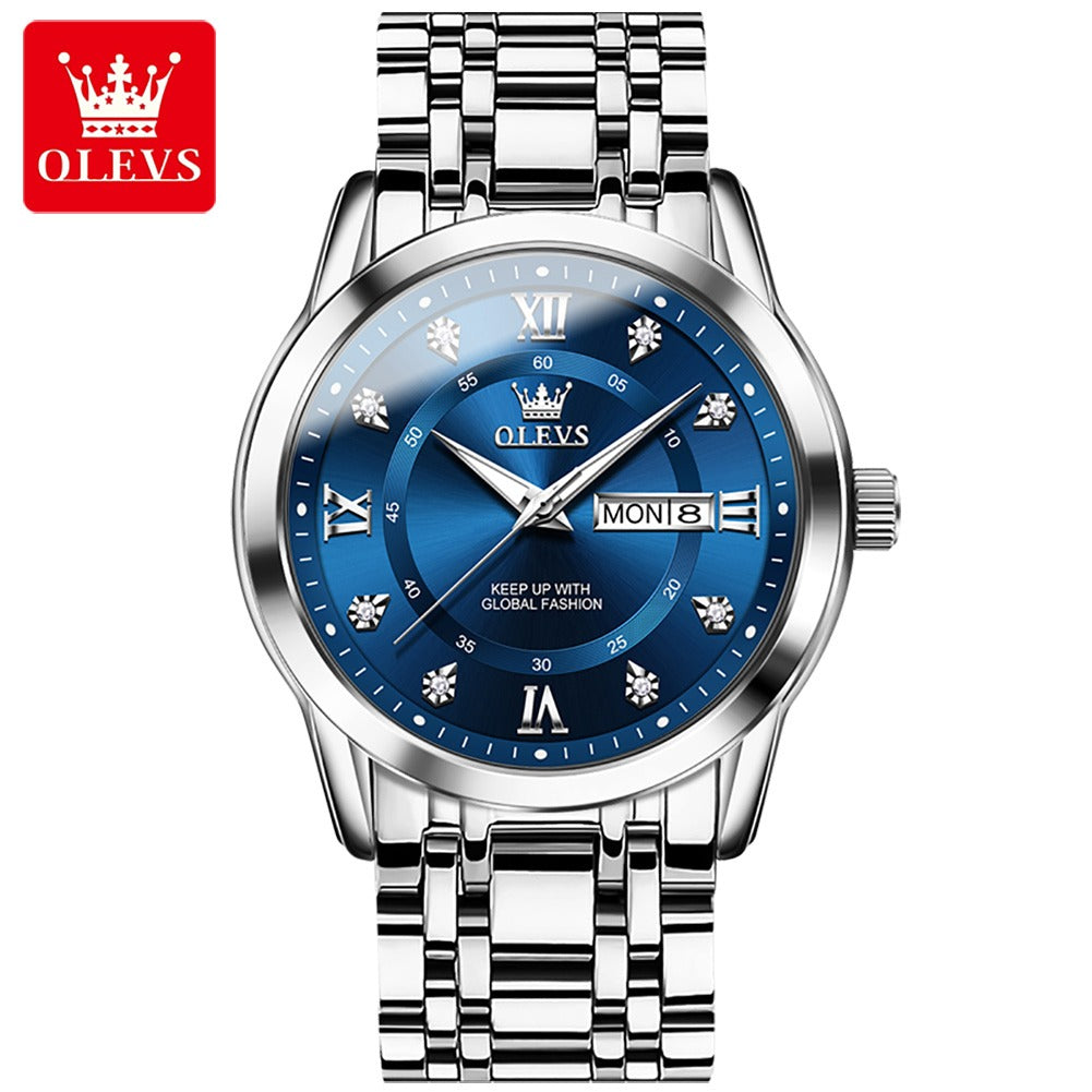 Luxury Stainless Steel Quartz Watch for Men High Quality Casual & Business Gold Wristwatch | 5513