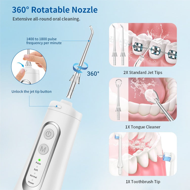 Waterproof Rechargeable Cordless Electric Portable Jet Teeth Cleaning Dental Oral Irrigator Water Flosser |